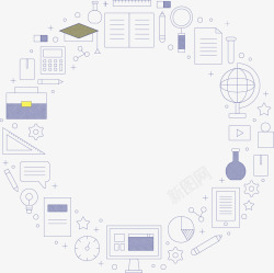 教育行业图标教育行业图标边框矢量图高清图片