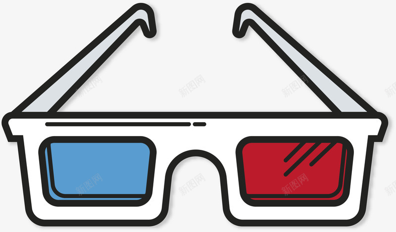 电影节3d电影眼镜png免抠素材_新图网 https://ixintu.com 3d电影 3d眼镜 电影眼镜 电影节 立体眼镜 红蓝眼镜