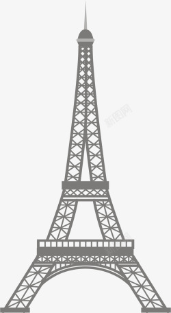 灰色法国巴黎铁塔矢量图素材