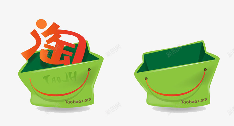 绿色购物袋png免抠素材_新图网 https://ixintu.com sale 淘宝 礼包 礼品袋 礼物 纸袋 绿色 网购 设计 购物袋
