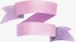 紫色水彩丝带标题框矢量图素材