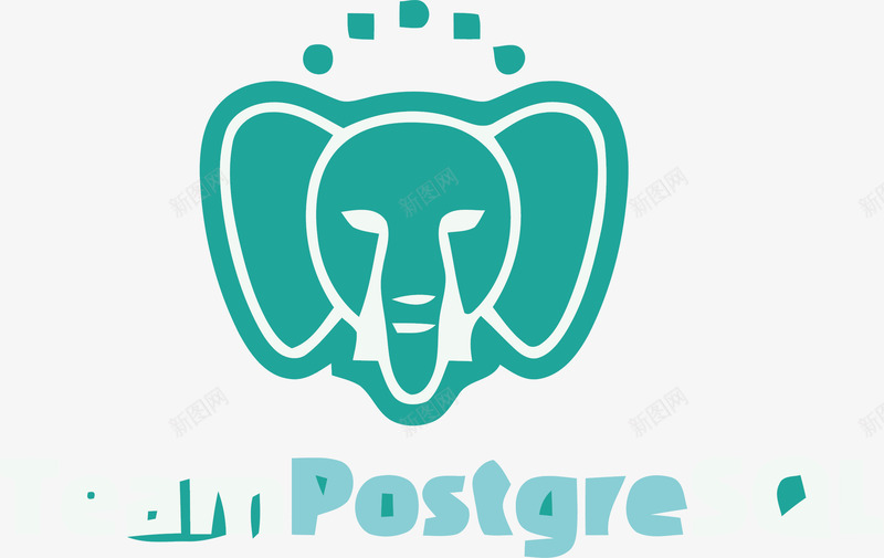 蓝色清新的卡通大象logo矢量图图标ai_新图网 https://ixintu.com logo 免抠素材 卡通手绘 大象 大象头 矢量图