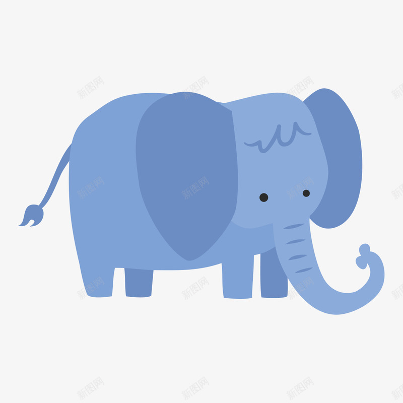 蓝色大象png免抠素材_新图网 https://ixintu.com 卡通动物 可爱 大象 小象 手绘图 插图 简图
