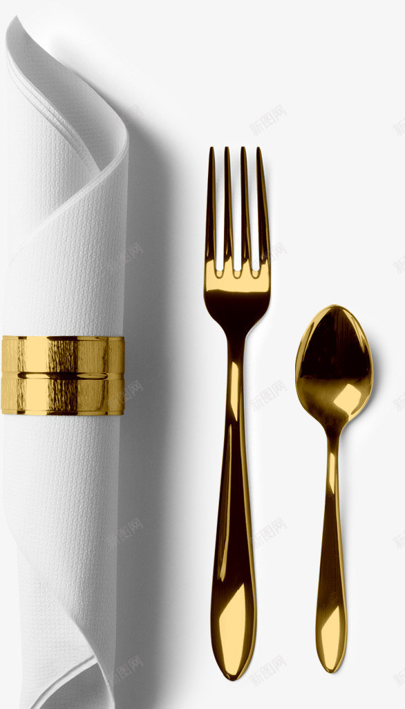 一套金属的餐具的psd免抠素材_新图网 https://ixintu.com 一套 用具 白色 精致 西式用品 金色 餐台用具