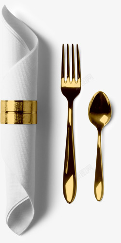 餐台一套金属的餐具的高清图片
