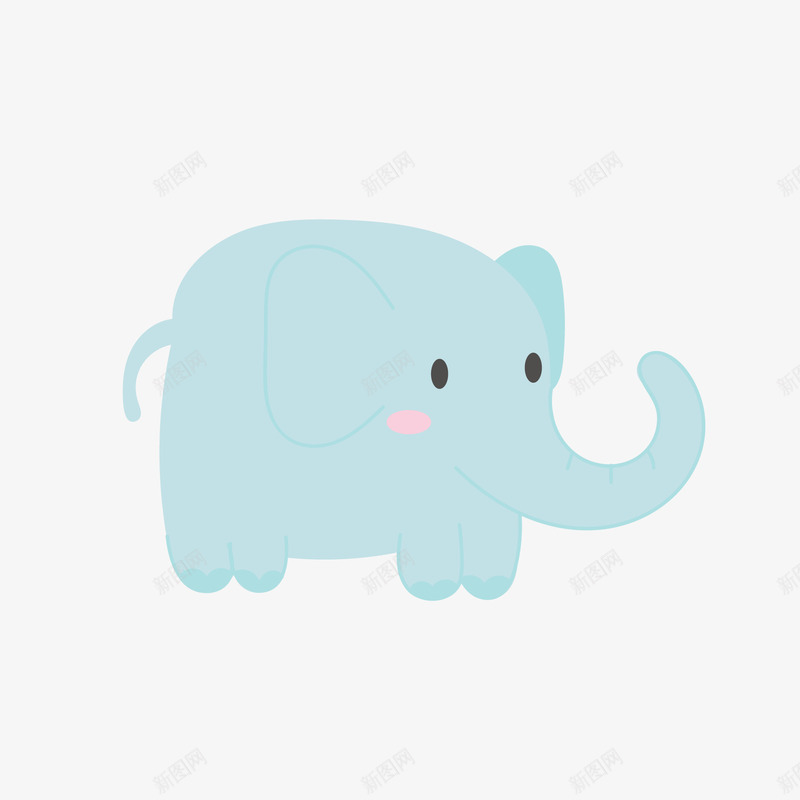 卡通蓝色的大象矢量图ai免抠素材_新图网 https://ixintu.com 动物园 动物设计 卡通 大象 蓝色 矢量图