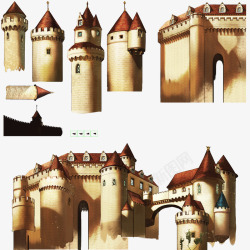 西方龙3d卡通旗帜景物城堡高清图片