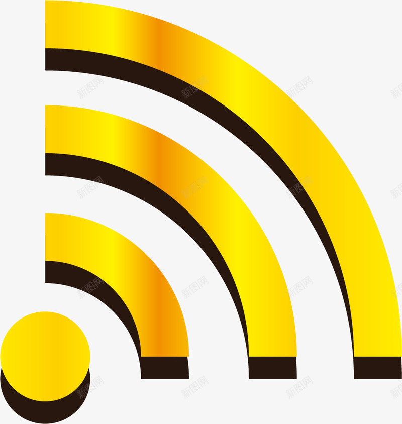 金色三角形wifi信号格png免抠素材_新图网 https://ixintu.com WIFI信号格 wifi信号 三角形wifi 信号格 无线网信号 普通 金色