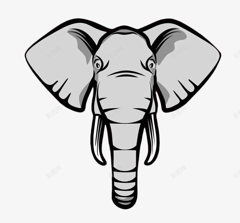 卡通大象头图标png_新图网 https://ixintu.com logo 卡通 大象 大象头 装饰图案