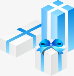 方形蓝色礼物盒素材