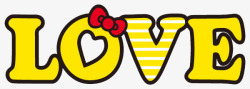 黄色英文LOVE字体素材