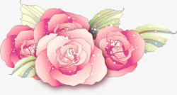 母亲节手绘粉色玫瑰花装饰素材