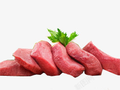 瘦肉菜叶肉片高清图片