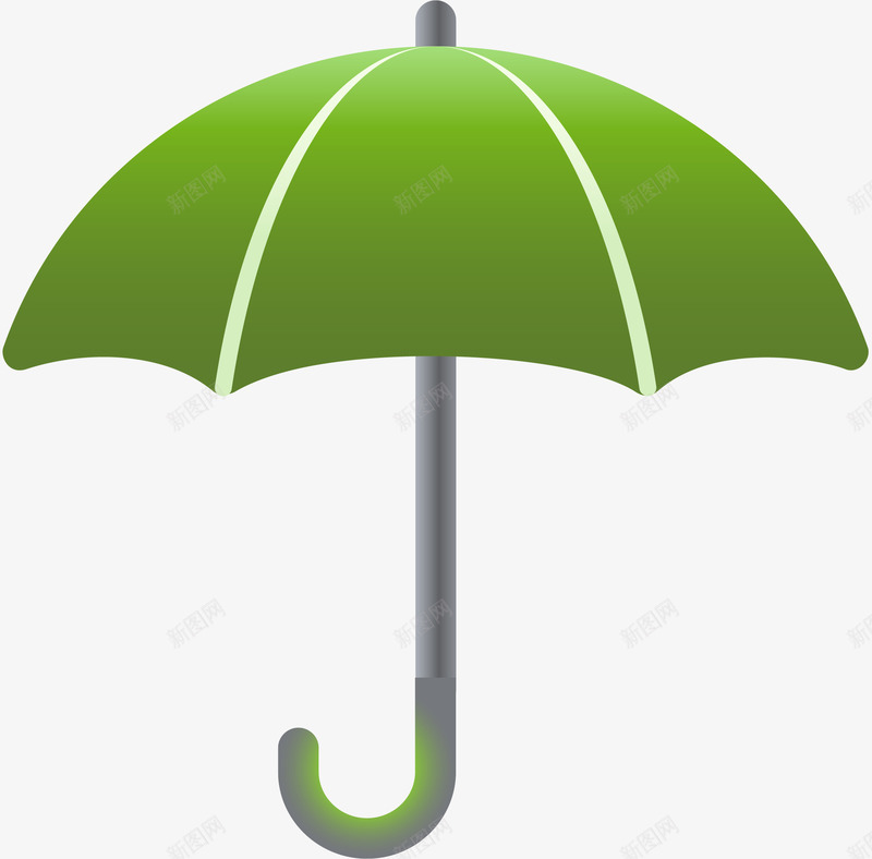绿色雨伞图标矢量图ai_新图网 https://ixintu.com UI 卡通 图标 手绘 绿色 雨伞 矢量图