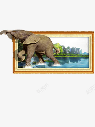 3D大象png免抠素材_新图网 https://ixintu.com 3D元素 3D装饰图片 大象图片 装饰画