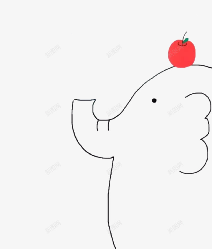 手绘大象图标png_新图网 https://ixintu.com 卡通 图标 大象 手绘 黑白