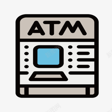 扁平化ATM机矢量图图标图标