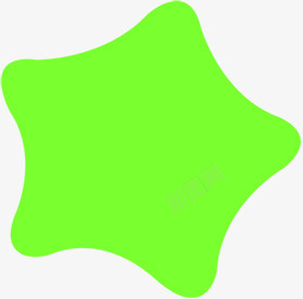 绿色不规则浑圆五角星png免抠素材_新图网 https://ixintu.com 不规则 五角星 浑圆 素材 绿色