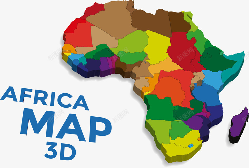 非洲地图png免抠素材_新图网 https://ixintu.com 矢量非洲地图 落后地区 非洲 非洲3D地图 非洲地图