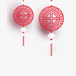 红色大气传统中国结素材