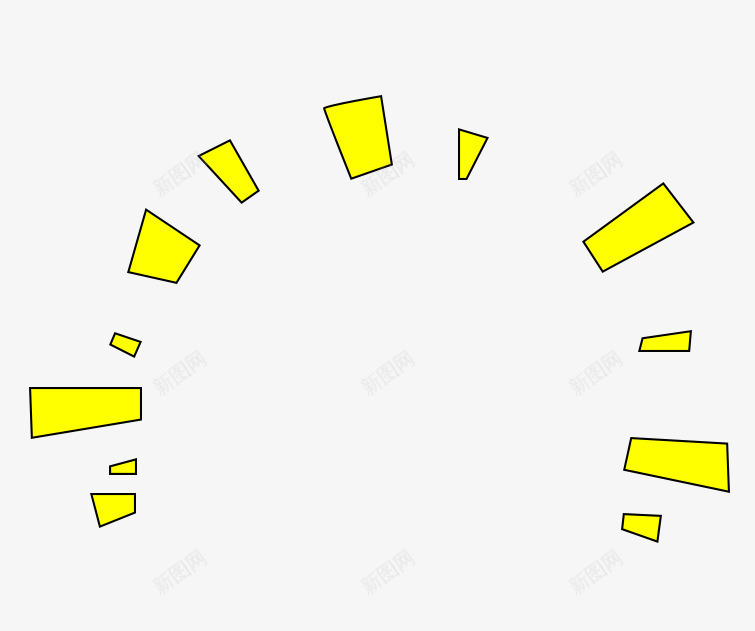 黄色圆弧黄色不规则块png免抠素材_新图网 https://ixintu.com 不规则 圆弧 黄色