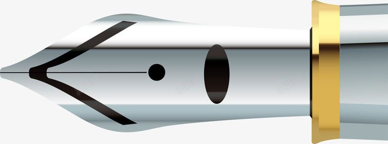 反光金属材质鼻头png免抠素材_新图网 https://ixintu.com 卡通笔头 反光 反光笔尖 灰色 金属材质 钢笔笔头