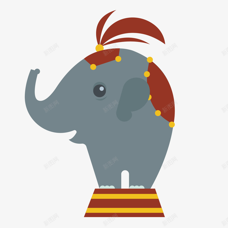 站立大象png免抠素材_新图网 https://ixintu.com 动物 矢量大象 表演项目 马戏团