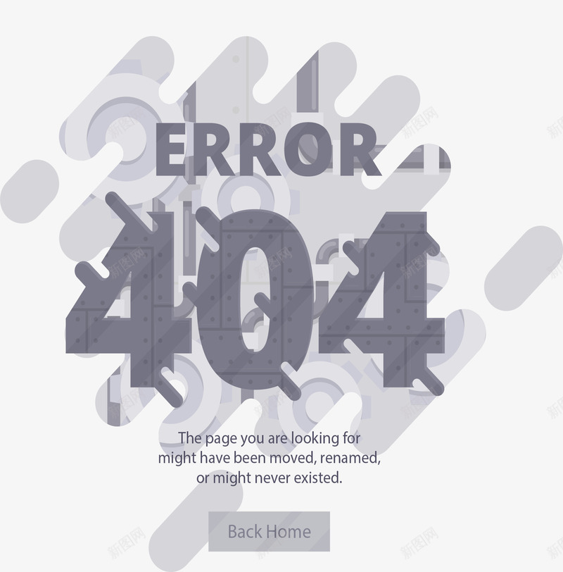 灰色电脑网站错误矢量图ai免抠素材_新图网 https://ixintu.com 404页面 矢量png 网站报错 错误 错误页 错误页面 矢量图