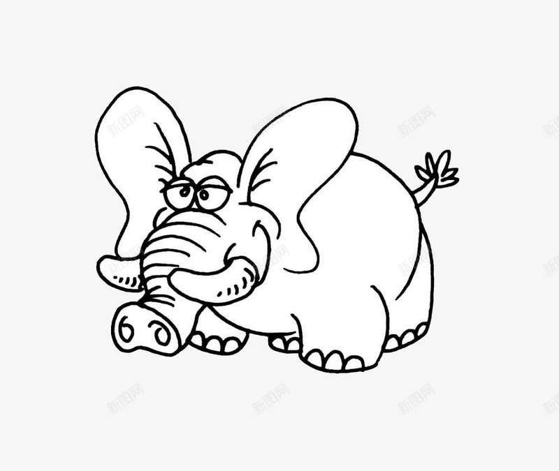 简笔画大象图标psd_新图网 https://ixintu.com 动物 可爱 大象 简笔画