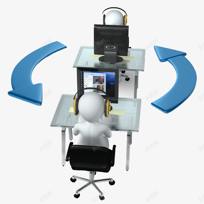 3D小人png免抠素材_新图网 https://ixintu.com 3D 3D小人 励志 团队 工作中的小人 电子商务 白色小人