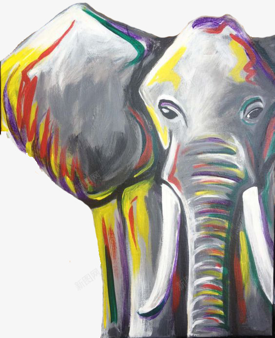 大象油画png免抠素材_新图网 https://ixintu.com 大象 手绘 油画 象牙
