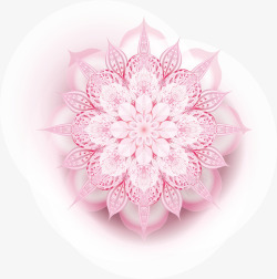 粉色浪漫微立体花朵矢量图素材