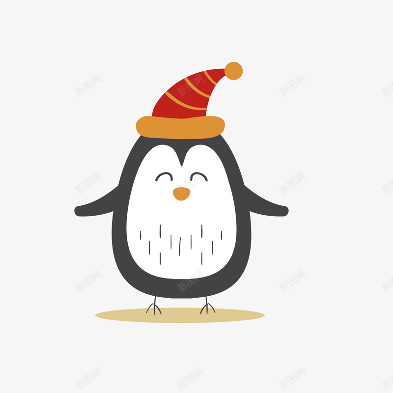 戴帽子的企鹅图矢量图ai免抠素材_新图网 https://ixintu.com 企鹅 动物 卡通的 可爱的 戴帽的企鹅 灰色企鹅 过冬的企鹅 矢量图