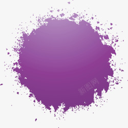紫色的圆环搭配紫色水彩泼墨效果矢量图高清图片