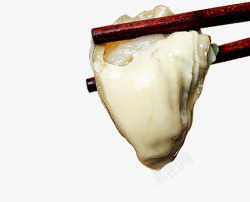 生蚝肉筷子夹起的生蚝高清图片
