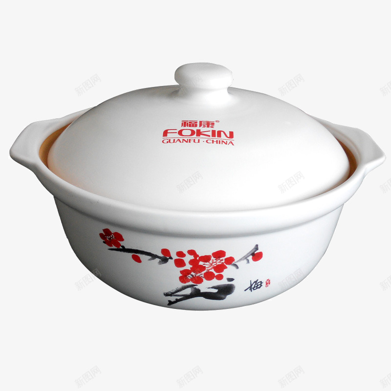 花纹瓷器png免抠素材_新图网 https://ixintu.com 厨房工具 妈妈的好帮手 煲汤神器