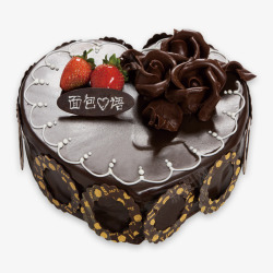 草莓巧克力蛋糕矢量心形巧克力蛋糕高清图片