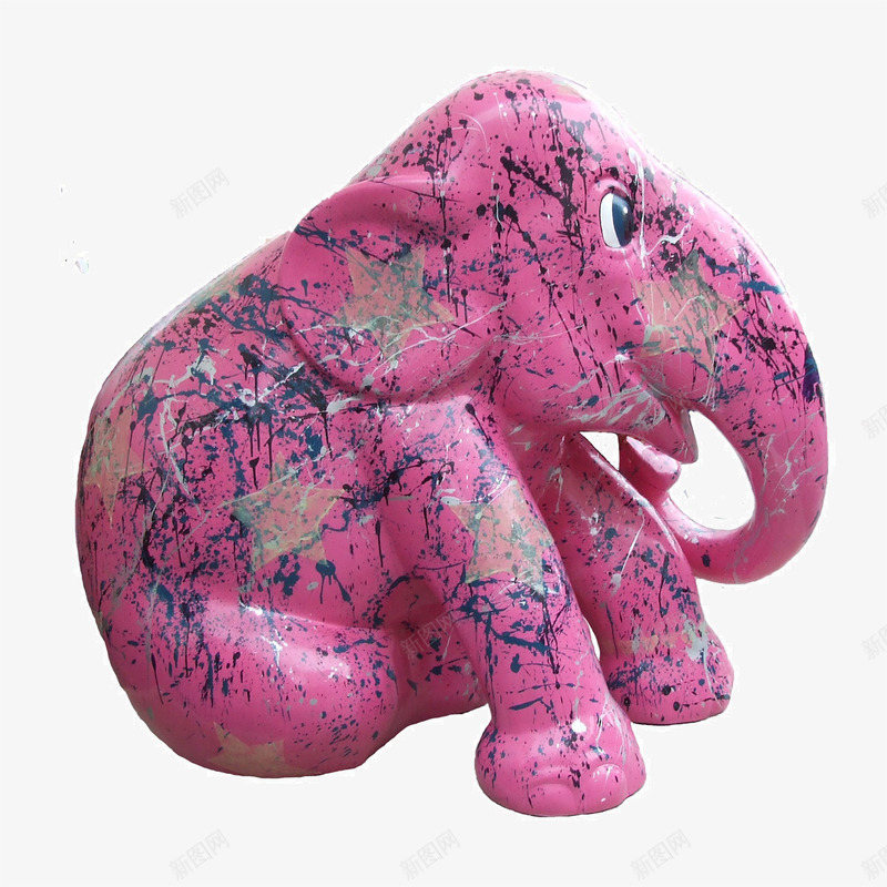 彩色小象png免抠素材_新图网 https://ixintu.com 办公室摆件 动物 大象 红色 陶瓷
