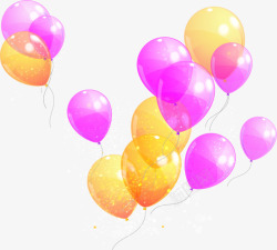 开学季粉黄色气球海报素材