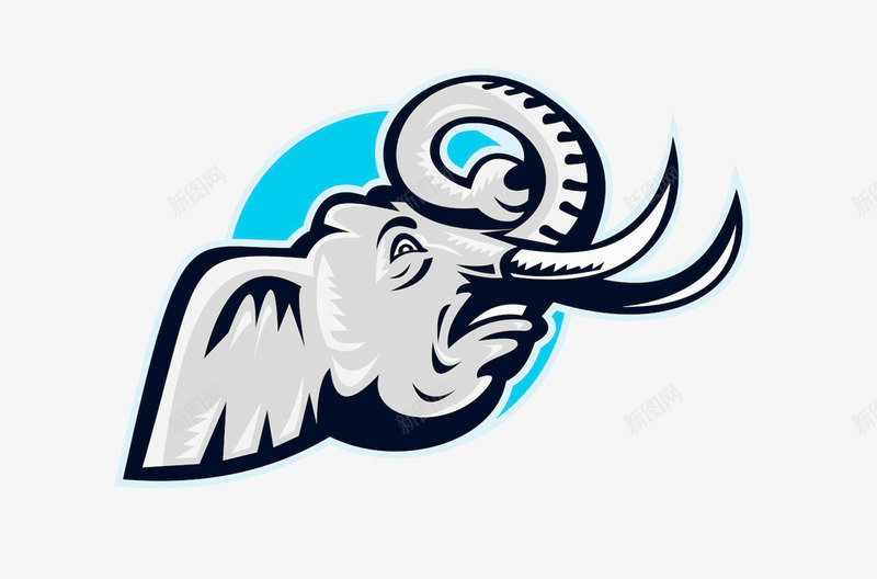 卡通版大象头装饰logo图标png_新图网 https://ixintu.com logo 卡通 可爱 大象 大象头 手绘 装饰