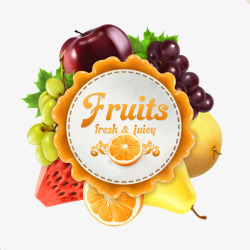 fruit水果前的标签插画高清图片