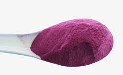 紫红色粉末勺子里的紫薯粉高清图片