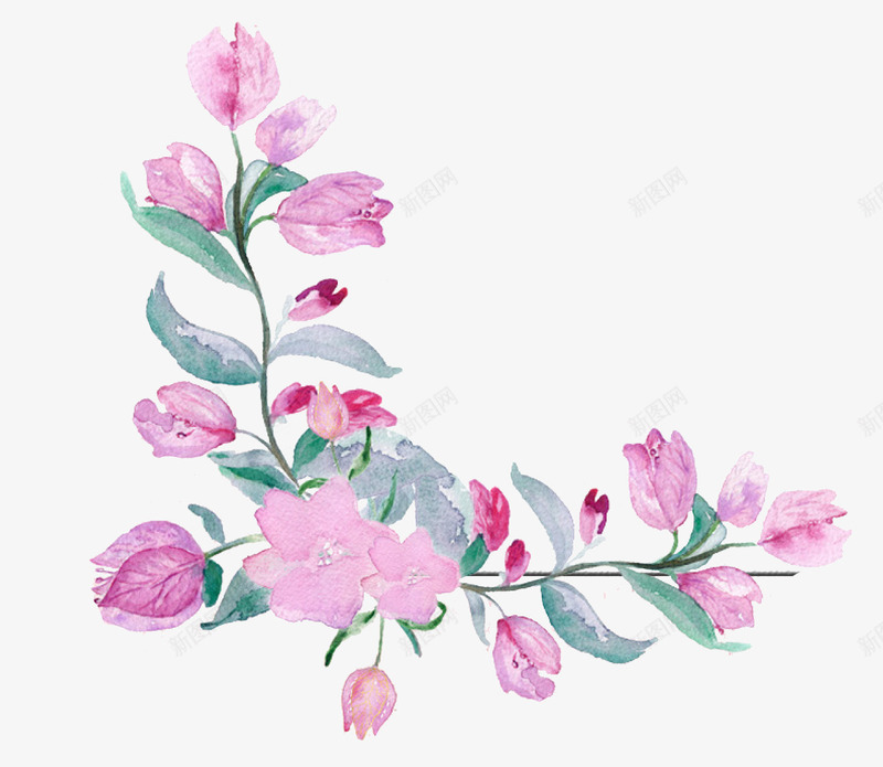 水彩花纹图案png免抠素材_新图网 https://ixintu.com 彩绘花朵 手绘花纹 水彩花纹 水彩花纹图案 水粉图案