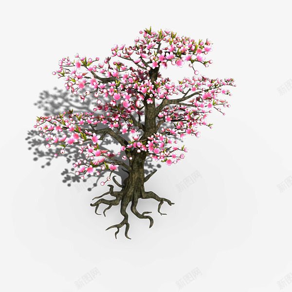游戏中的桃花树png免抠素材_新图网 https://ixintu.com 3D树木 树木 游戏 游戏场景 游戏树 电子游戏
