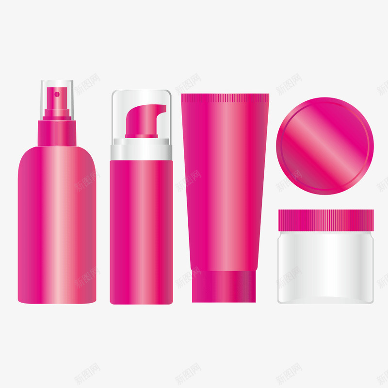 UI包装png免抠素材_新图网 https://ixintu.com UI 包装 化妆品瓶 小瓶子 粉色