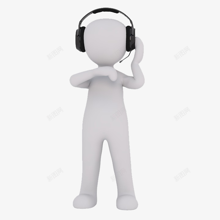 听歌的人png免抠素材_新图网 https://ixintu.com 3D 听歌的 听歌的人 耳机 音乐