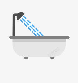 沐浴喷头洗澡清洁护理图标高清图片