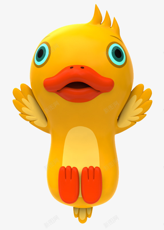 3D卡通立体鸭子png免抠素材_新图网 https://ixintu.com 卡通形象 可爱的动物 立体 黄色卡通