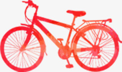 开学季红色渐变自行车素材
