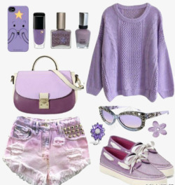紫色搭配紫色毛衣和超短裤高清图片